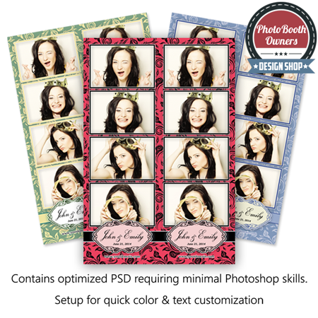 Elegant Rose Wedding Photo Strips