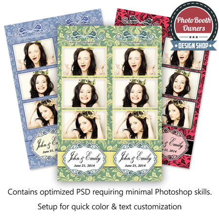 Elegant Rose Wedding Photo Strips