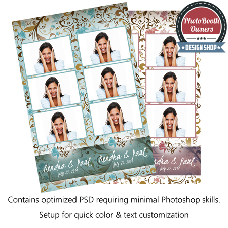 Romantic Vintage Floral 3-up Strips