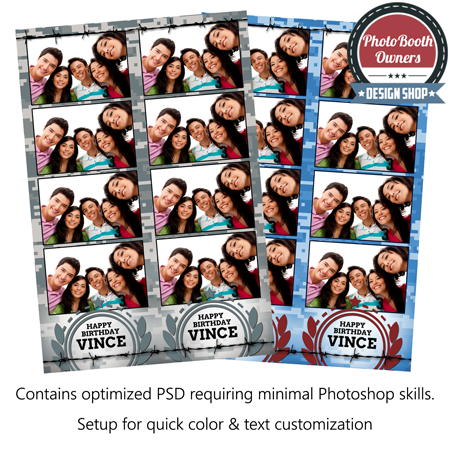 Digital Camo Photo Strips