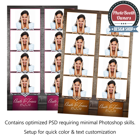 Linen Wood Scroll Photo Strips