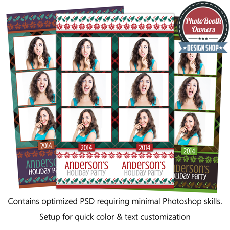 Plaid Poinsettia 3-up Strips