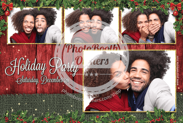 Rustic Holly Holiday Party Postcard