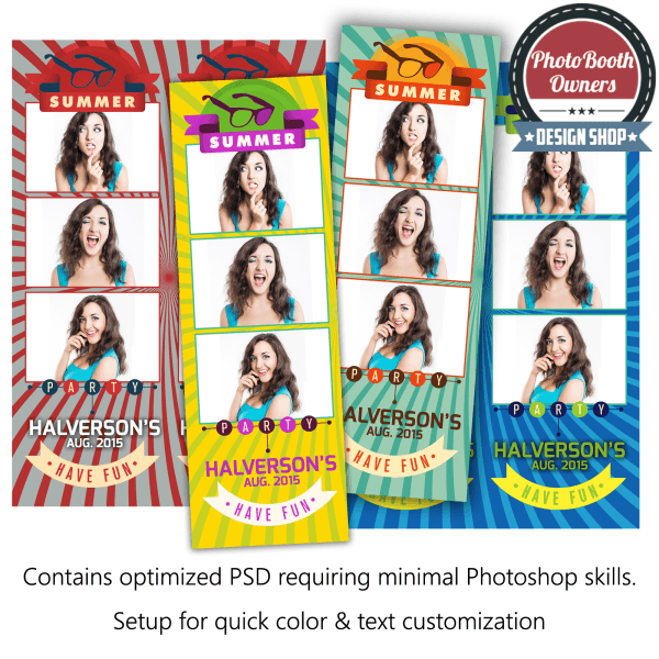 Retro Summer Party 3-up Strips