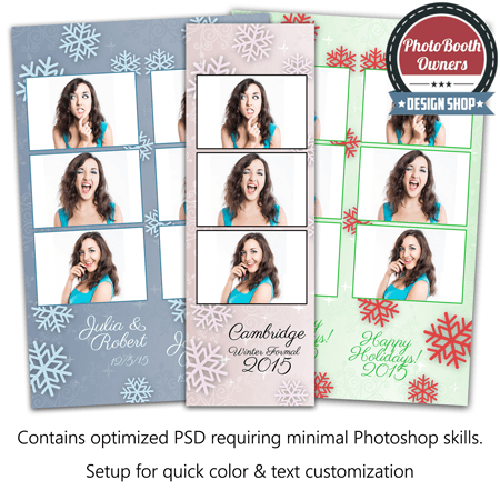 Snowflake Glimmer 3-up Strips