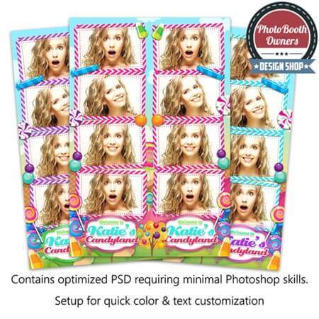 Colorful Candy Land 4-up Strips
