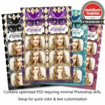 Masquerade Carnival  3-up Strips