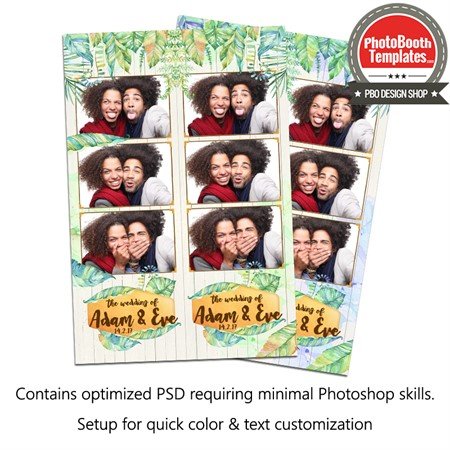 Nice Tropical Wedding Watercolor 3-up Strips