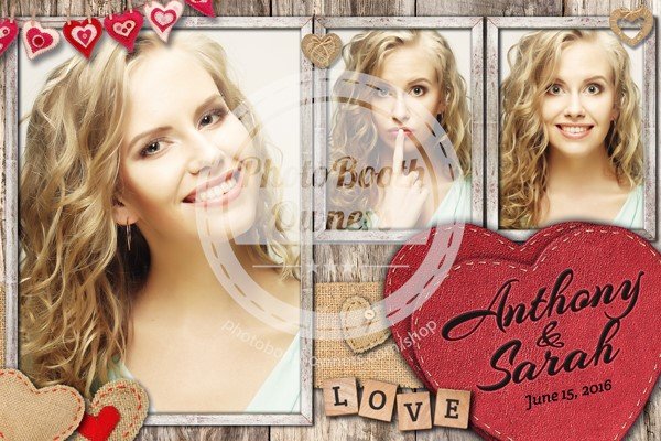 Romantic Rustic Hearts Postcard (iPad)