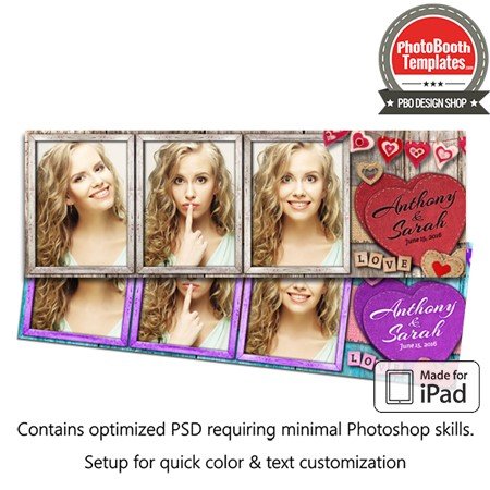 Romantic Rustic Hearts Postcard (iPad)