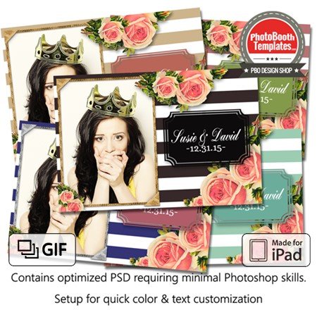 Striped Floral Chic Postcard (iPad)