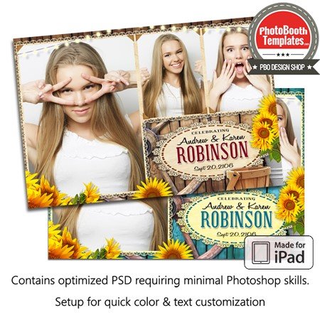 Country Sunflowers Postcard (iPad)