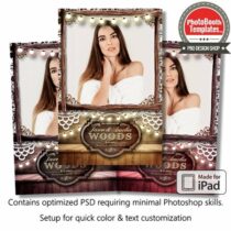 Rustic Wooden Lace Portrait (iPad)