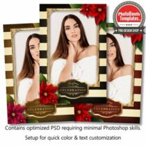 Striped Holiday Poinsettia  Portrait