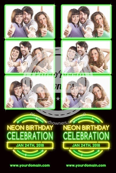 Neon Glow Celebration 3-up Strips