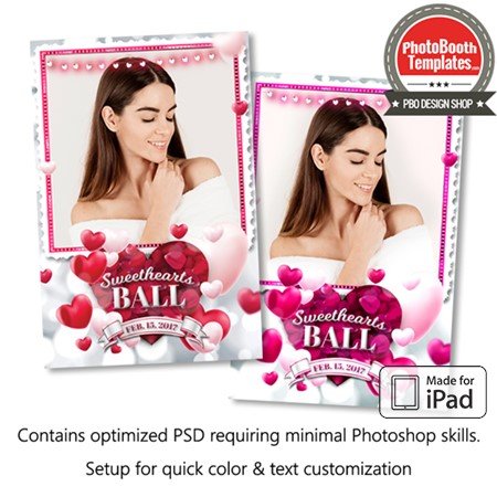 Rosy Romantic Hearts Portrait (iPad)