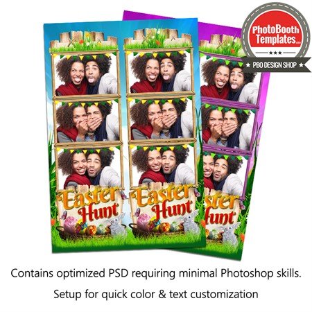 Easter Hunt Party Postcard 3-up Strips