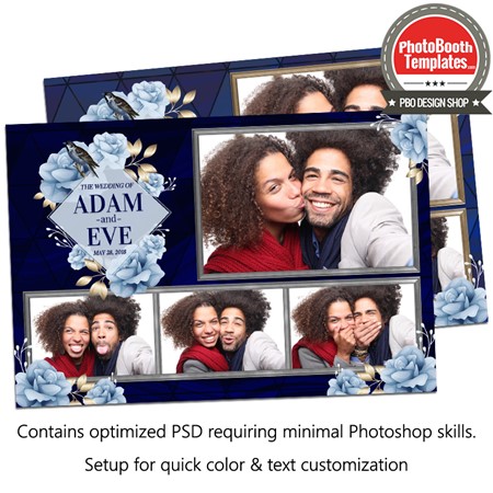 Romantic Blue Wedding Postcard 1 Romantic Blue Wedding Postcard
