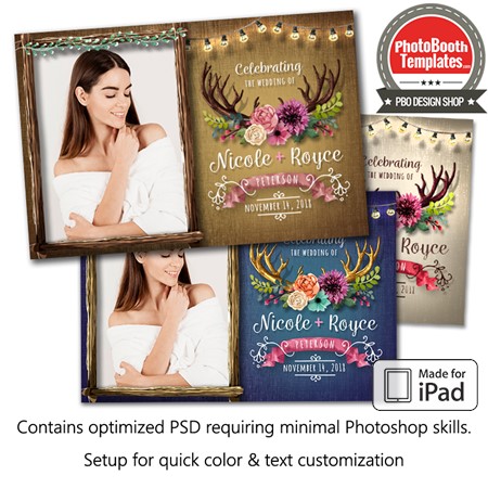 Rustic Deer Antlers Postcard (iPad)