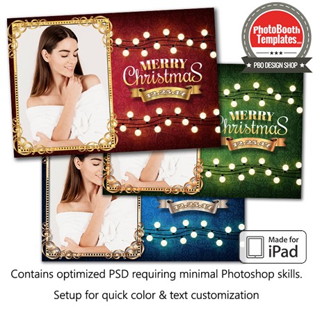 Jolly Christmas Lights Postcard (iPad)