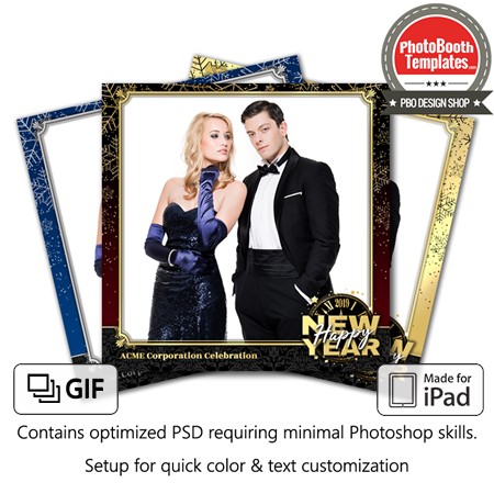 New Year Snowflakes Square (iPad)