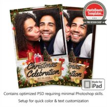 Wooden Joyful Christmas Celebration Portrait (iPad)