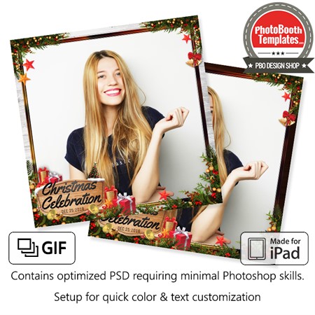 Wooden Joyful Christmas Celebration Square (iPad)