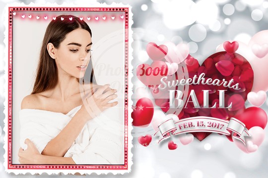 Rosy Romantic Hearts Postcard (iPad)
