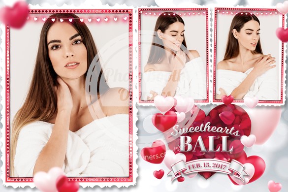 Rosy Romantic Hearts Postcard (iPad)