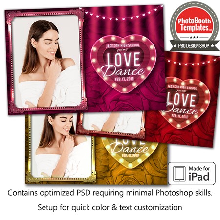 Marquee Heart Postcard (iPad)