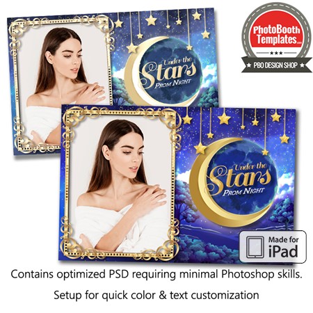 Moon and Stars Celebration Postcard (iPad)