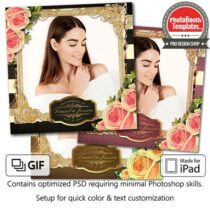Striped Floral Glam Square (iPad)