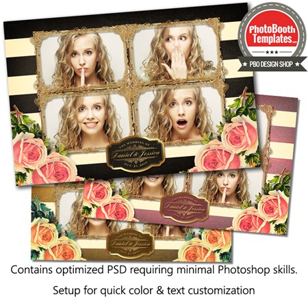 Striped Floral Glam Postcard