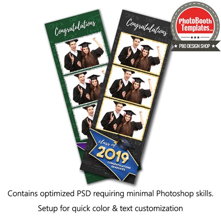 Graduation Glimmer 3-up Strips