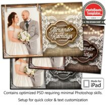 Rustic Burlap and Lace Postcard (iPad)