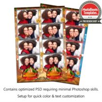 Warm Christmas Celebaration 4-up Strips