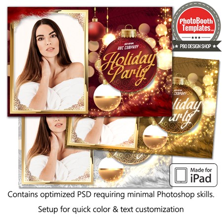 Christmas Ornament Glam Postcard (iPad)
