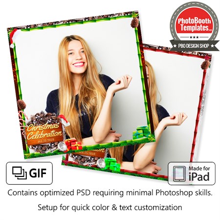 Wooden Christmas Celebration Square (iPad)