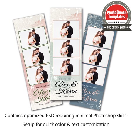 Elegant Floral Watercolor 3-up Strips