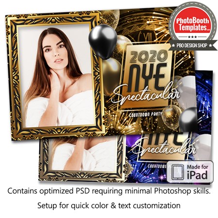Fancy New Year Countdown Postcard (iPad)