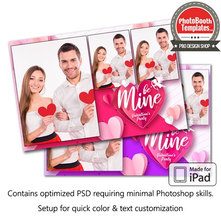 Paper Hearts Crush Postcard (iPad)