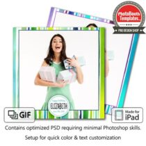 Watercolor Stripes Square (iPad)
