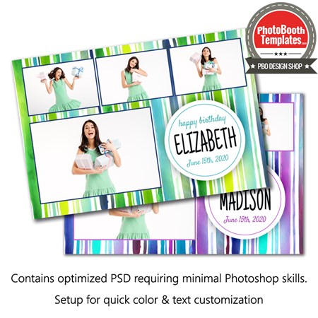 Watercolor Stripes Postcard