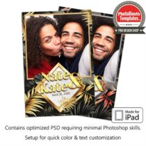 Tropical Gold Palm Leafs Portrait (iPad)