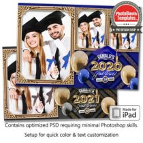 Graduation Balloon Letters Postcard (iPad)