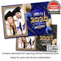 Graduation Balloon Letters Postcard (iPad)