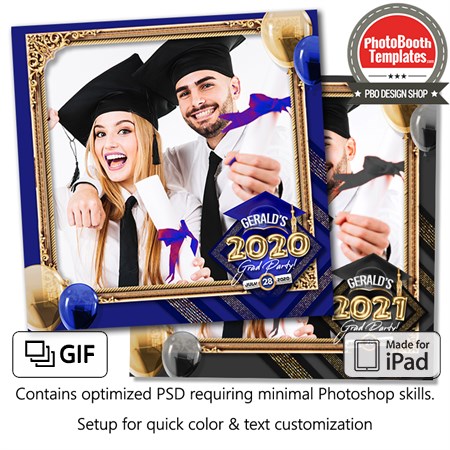 Graduation Balloon Letters Square (iPad)