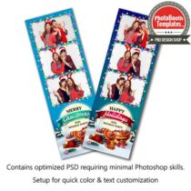 Santa's Sleigh 3-up Strips