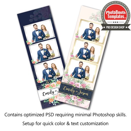 Elegant Floral Celebration 3-up Strips