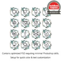 Romantic Leaflets Buttons Set